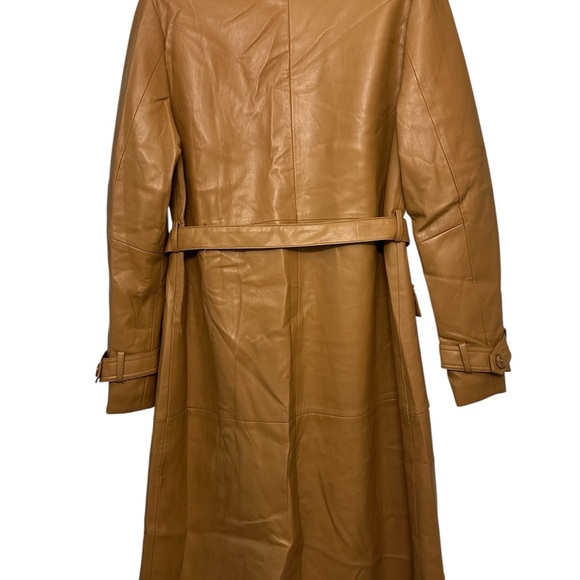 🎄 Elie Tahari Tan Faux Leather Trench Coat ✨
Size L | NWT | Chic Long Belted - Picture 9 of 9